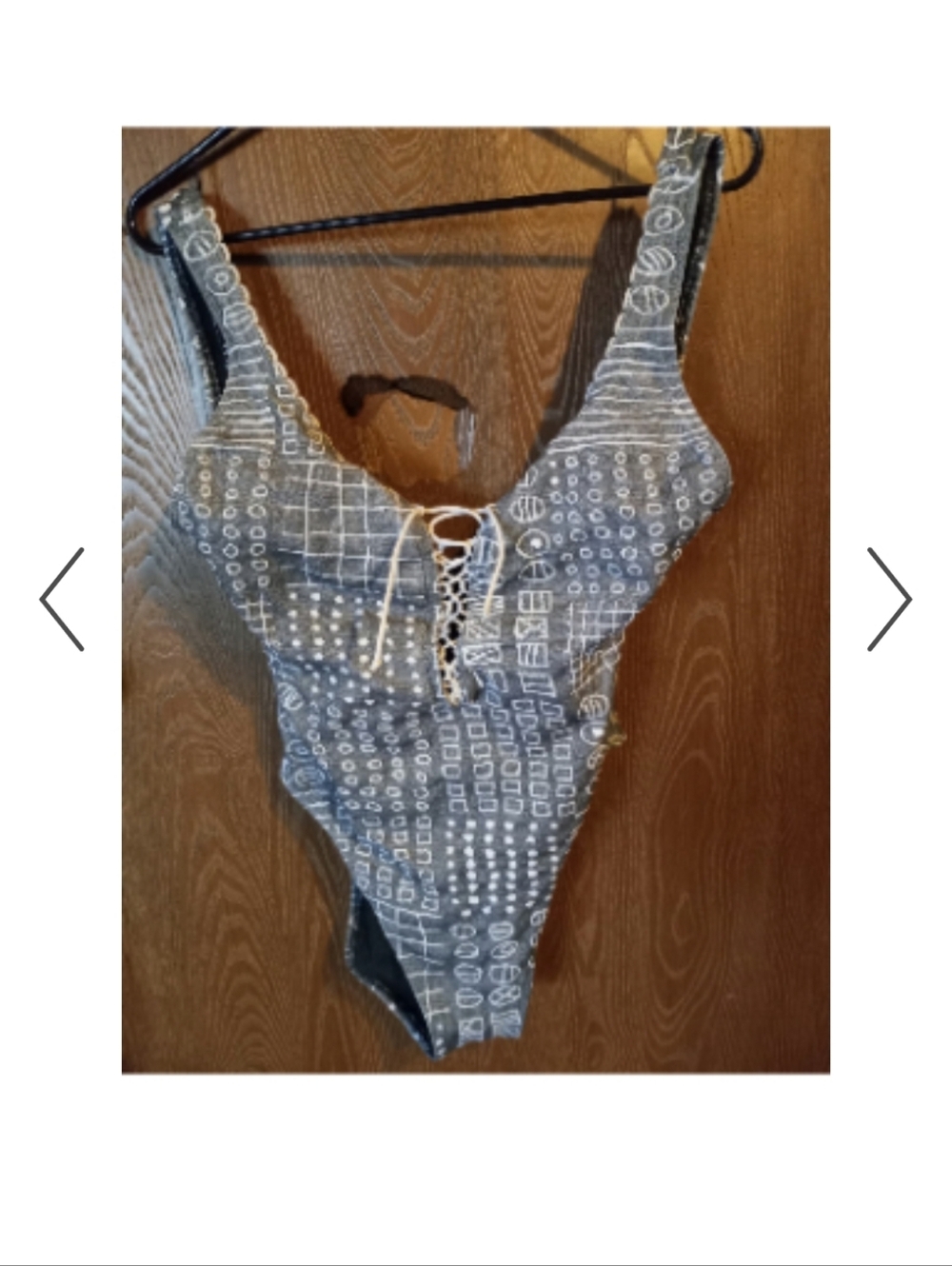 Bindigo One-Piece Swimsuit Charcol with White Lace Accents